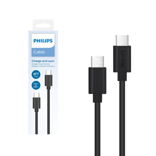 PHILIPS KABEL TYP-C DO TYP-C CZARNY 1,2M  4FT DLC3104C/00 4895229112421