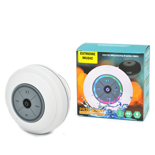 TRUSTY GŁOŚNIK BLUETOOTH WODOODPORNY EXTREME MUSIC IPX4 BIAŁY 5904238701843