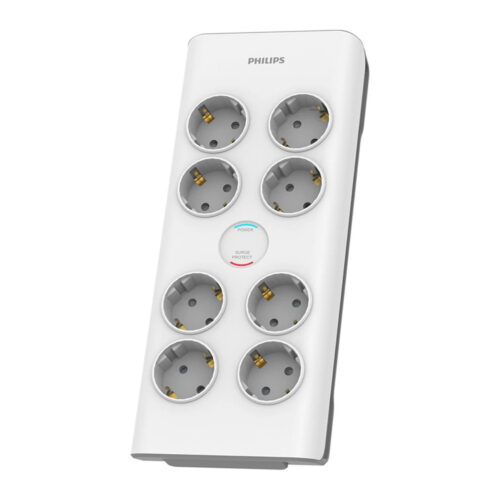 PRZEDŁUŻACZ SIECIOWY PHILIPS LISTWA ZASILAJĄCA BIAŁA 8 GNIAZDA SCHUKO 2M SPN7080WA/58 4895229115859