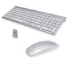 KLAWIATURA + MYSZ OPTYCZNA BEZPRZEWODOWA SREBRNA IMAC ZESTAW 5904238704431