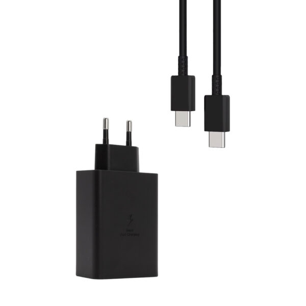 LITTE ŁADOWARKA SIECIOWA PD 2xUSB-C 1xUSB EP-T6530 65W CZARNY + KABEL USB PD TYP-C - TYP-C 3A 60W CZARNY