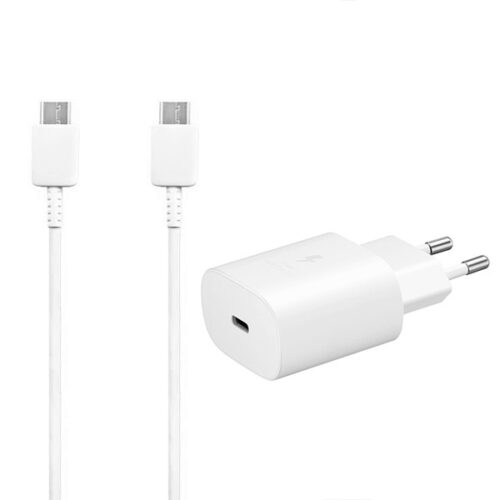 SAMSUNG ŁADOWARKA SIECIOWA TYP-C 25W 3A BIAŁA  EP-TA800 + KABEL TYP-C - TYP-C DG977 4260381643289