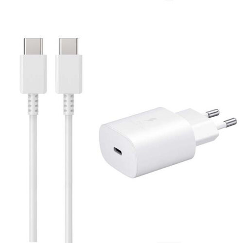 ECONOMY ŁADOWARKA SIECIOWA TYP-C PD BIAŁA TA800  DC03 3A 25W + KABEL USB  TYP-C DO TYP-C PD 3A 1m