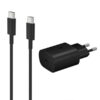 ECONOMY ŁADOWARKA SIECIOWA TYP-C PD CZARNA TA800 3A 25W + KABEL USB  TYP-C DO TYP-C PD DC03