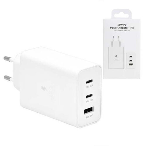 ECOBOX ŁADOWARKA SIECIOWA PD 2xUSB-C 1xUSB EP-T6530 65W BIAŁA (45)