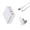 SOMOSTEL ŁADOWARKA SIECIOWA 130W GaN BIAŁA Q24 2XTYP-C PD + 2XUSB + KABEL USB TYP-C - TYP-C 6A 120W SMS-BA02