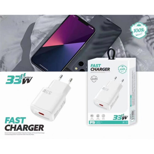 Ecobox ładowarka sieciowa GaN Typ-C  + kabel Typ-C - Typ-C 33W biały