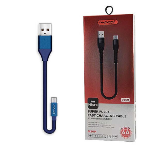 NAFUMI KABEL USB MICRO 5A NIEBIESKI 5000mAh QUICK CHARGER QC 3.0 30CM NFM-A30 5902012967300