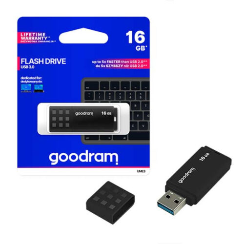 PENDRIVE 16GB GOODRAM USB 3.0 PAMIĘĆ PRZENOŚNA CZARNY TGD-UME30160K0R11 5908267935736