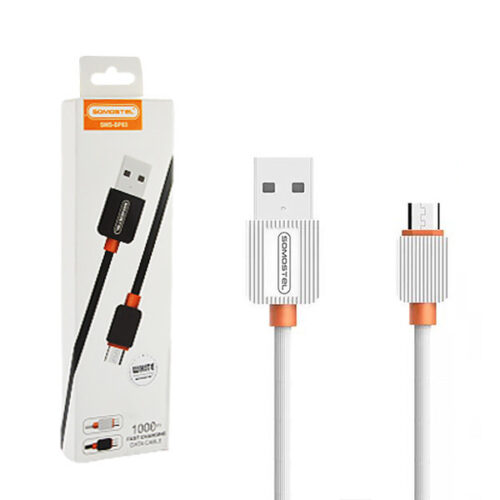 KABEL USB MICRO 2A SOMOSTEL BIAŁY 2000mAh QUICK CHARGER 1M POWERLINE SMS-BP03 5902012967683