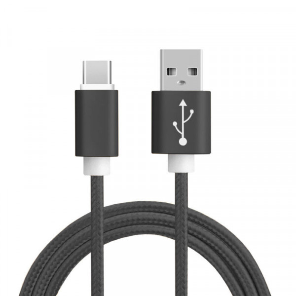 ECONOMY KABEL USB TYP-C NYLON CZARNY QC2.0 5904238705377