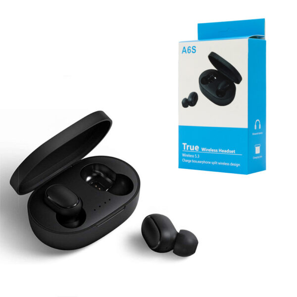 ECOBOX SŁUCHAWKI BLUETOOTH A6S AIRDOTS CZARNE TWS V5.1