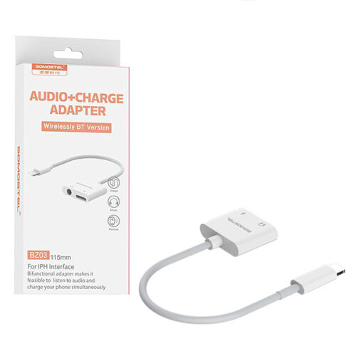 ADAPTER HF IPHONE SOMOSTEL BIAŁY SMS-BZ03 AUDIO JACK + ZASILANIE VER BT 5902012968338