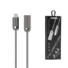 KABEL USB MICRO 2.4A SOMOSTEL SREBRNY 2400mAh QUICK CHARGER QC 3.0 1M POWERLINE SMS-BJ01 METAL 5902012969281