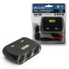 ECOBOX ROZGAŁĘZIACZ ROZDZIELACZ GNIAZDA ZAPALNICZKI CAR FIRE 3 GNIAZDA + USB 4.2A CZARNY 120W 5902270733150