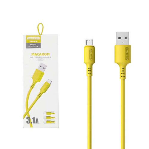 SOMOSTEL KABEL USB MICRO 3A ŻÓŁTY 3100mAh QUICK CHARGER 1.2M POWERLINE SMS-BP06 MACARON 5902012968932