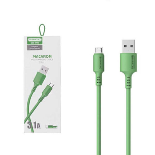 SOMOSTEL KABEL USB MICRO 3A ZIELONY 3100mAh QUICK CHARGER 1.2M POWERLINE SMS-BP06 MACARON 5902012968925