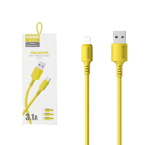 KABEL USB IPHONE 3A SOMOSTEL ŻÓŁTY 3100mAh QUICK CHARGER 1.2M SMS-BP06 MACARON 5902012968857