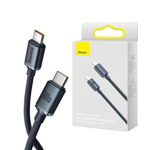 KABEL USB-C DO USB-C BASEUS CRYSTAL SHINE, 100W, 2M (CZARNY) 6932172602895