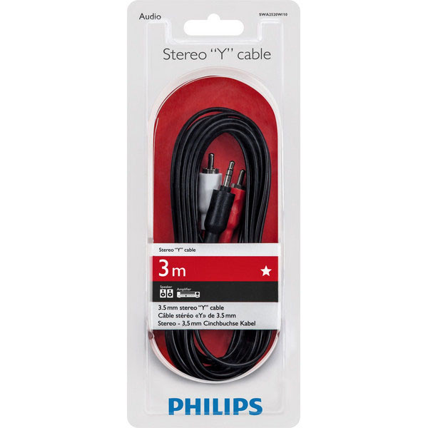 KABEL STEREO 1,5M PHILIPS CHINCH RCA DO JACK 3,5 CALA Phil-SWA2527W/10 8710895994590