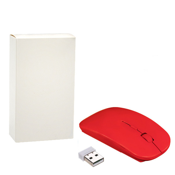 ECOBOX MYSZ OPTYCZNA BEZPRZEWODOWA 4D SLIMFIT CZERWONA