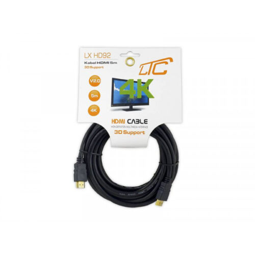 KABEL HDMI-HDMI 5M CZARNY 4K V2.0 LXHD92 5907760639646