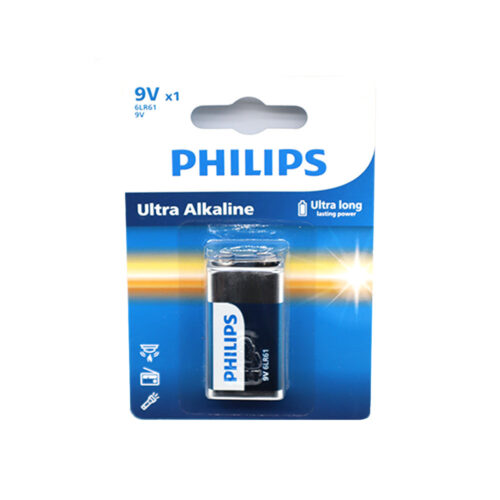 BATERIA ALKALICZNA PHILIPS 6LR61 9V ULTRA ALKALINE Phil-6LR61E1B/10 8712581557133