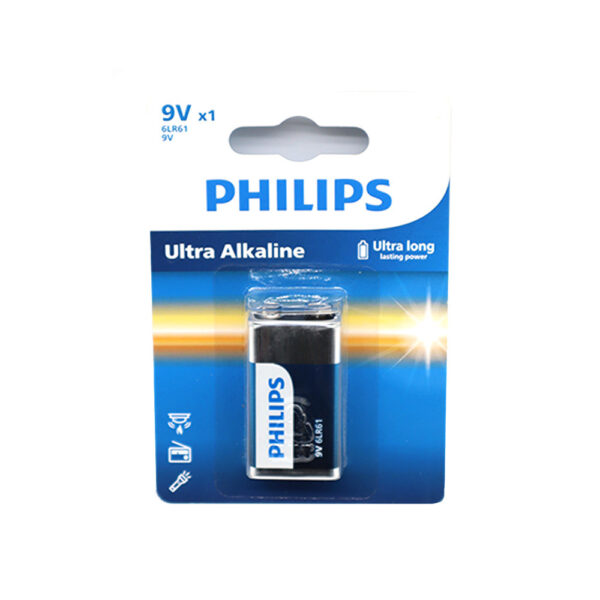 BATERIA ALKALICZNA PHILIPS 6LR61 9V ULTRA ALKALINE Phil-6LR61E1B/10 8712581557133