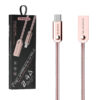 KABEL USB TYP-C 2.4A SOMOSTEL RÓŻOWY 2400mAh QUICK CHARGER QC 3.0 1M POWERLINE SMS-BJ01 USB-C METAL 5902012969878