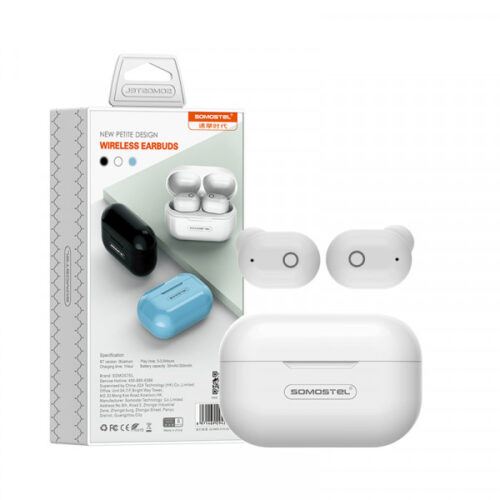 SŁUCHAWKI BLUETOOTH SOMOSTEL EARBUDS BIAŁY J58 TWS