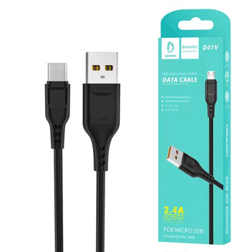 KABEL USB MICRO DENMEN CZARNY 2.4A 1M D01V-B 6973224870046