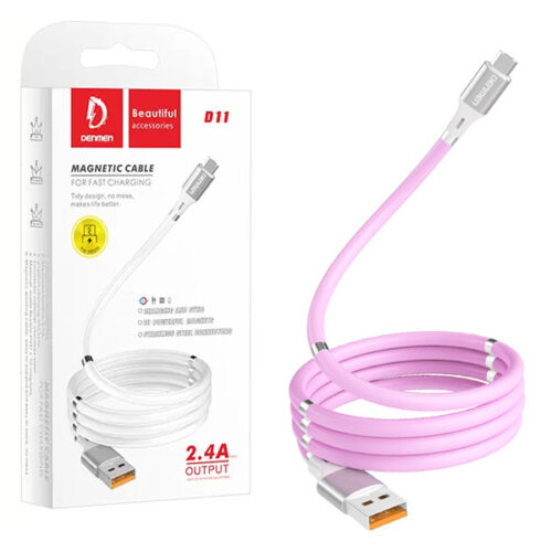 KABEL USB TYP-C DENMEN RÓŻOWY D11T MAGNETYCZNY 6973224871883