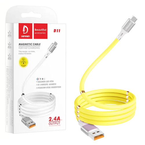 KABEL USB TYP-C DENMEN ŻÓŁTY D11T MAGNETYCZNY 6973224871906
