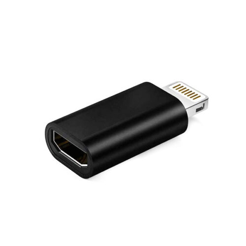 ADAPTER MICRO USB NA LIGHTNING IPHONE CZARNY METAL 5904238705711