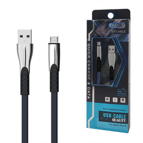 ECOBOX KABEL USB MICRO 2.4A NIEBIESKI QUICK CHARGER QC 3.0 1M BW02 5904238702277