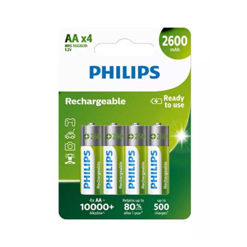 BATERIA PHILIPS AA LR6 BLISTER 4SZT AKUMULATOR 2600mAh Phil-R6B4B260/10 8710895959520