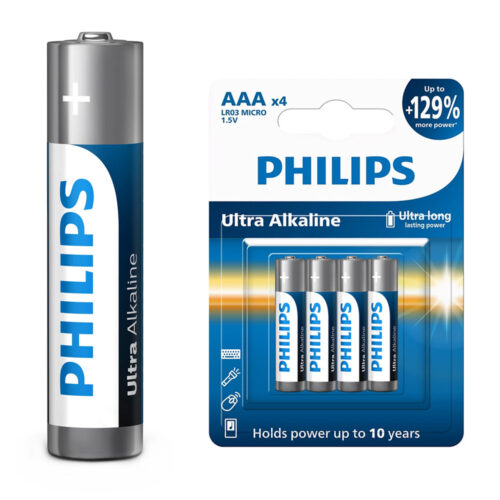 BATERIA PHILIPS AAA LR03 BLISTER 4SZT BATERIE ULTRA ALKALINE Phil-LR03E4B/10 8712581550363
