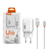 ŁADOWARKA SIECIOWA 2A + KABEL IPHONE BIAŁY SOMOSTEL 2100mA USB-C SMS-A52 10W