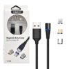 ECOBOX KABEL USB 3w1 MAGNETYCZNY 3A 360 CZARNY SZYBKIE ŁADOWANIE  + TRANSFER DANYCH MICRO TYP-C IPHONE 5904238705728