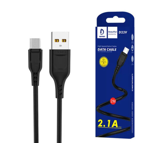 KABEL USB MICRO DENMEN CZARNY USB 2.1A  2M D23 6973224870350