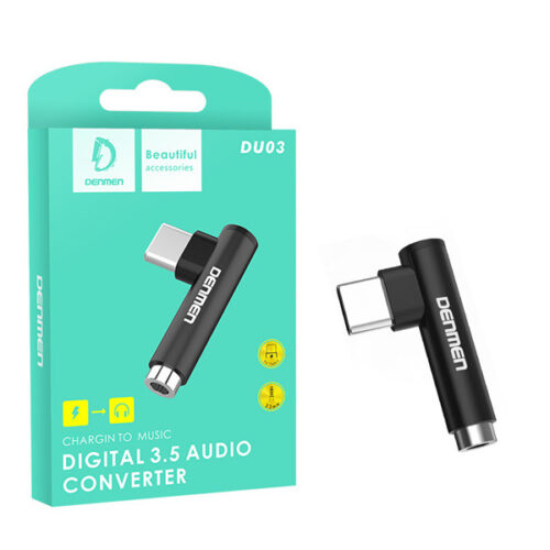 ADAPTER HF TYP-C DENMEN CZARNY AUDIO JACK DU03 6973224872699