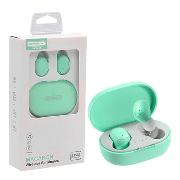 SŁUCHAWKI BLUETOOTH SOMOSTEL EARBUDS MIĘTA J13 TWS