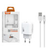 ŁADOWARKA SIECIOWA 3A 18W + KABEL IPHONE BIAŁA SOMOSTEL POWER DELIVERY QC3.0 SMS-Q01 PD+USB