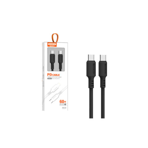 KABEL TYP-C DO TYP-C PD SOMOSTEL CZARNY QUICK CHARGER USB-C 1.2M 60W POWERLINE SMS-BP10 IPHONE 15 IPHONE15 5904238704240
