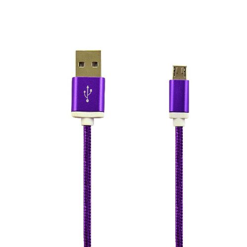 ECONOMY KABEL USB MICRO NYLON FIOLETOWY 1,5m PURPLE 5902012962060