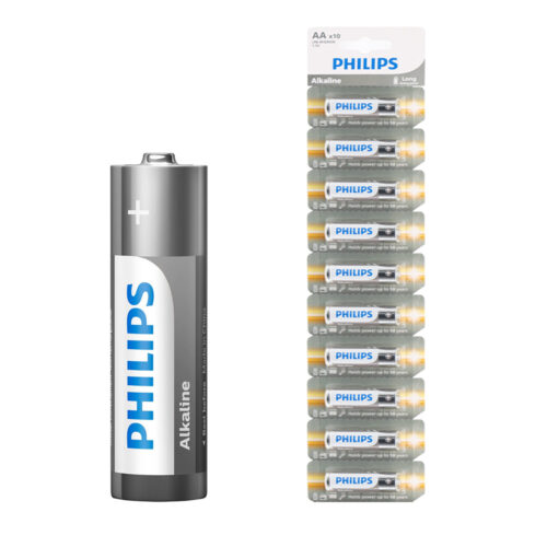 BATERIA PHILIPS AA LR6 ZRYWKA 10SZT  ALKALINE Phil-LR6AL10S/10 4895229113503