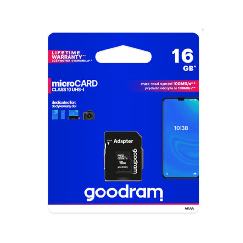 KARTA PAMIĘCI MICROSD 16GB UHS-I GOODRAM Z ADAPTEREM TGD-M1AA0160R12 5908267930137