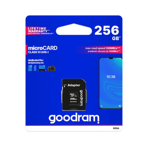 KARTA PAMIĘCI GOODRAM 256GB + ADAPTER CLASS 10 M1AA-2560R12 5908267930175