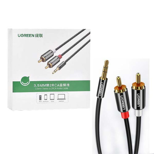 UGREEN KABEL STEREO 1,5M CHINCH RCA DO JACK 3,5 CALA METAL 5904238706237