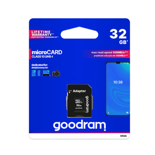 KARTA PAMIĘCI MICROSD 32GB UHS-I GOODRAM Z ADAPTEREM TGD-M1AA0320R12 5908267930144